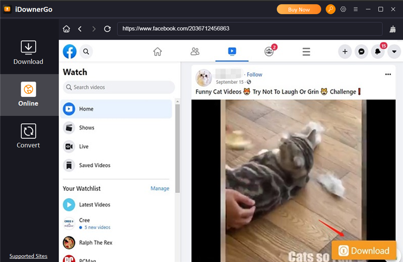 download fb video