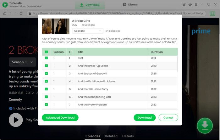paramètres de téléchargement avancés tuneboto