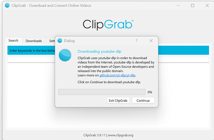 clipgrab ne fonctionne pas