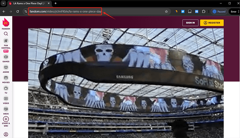 copy fandom video url