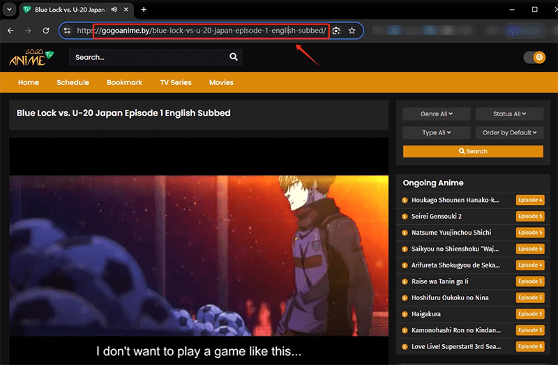 copy gogoanime video url