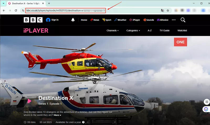 copier l'url de la vidéo mpd