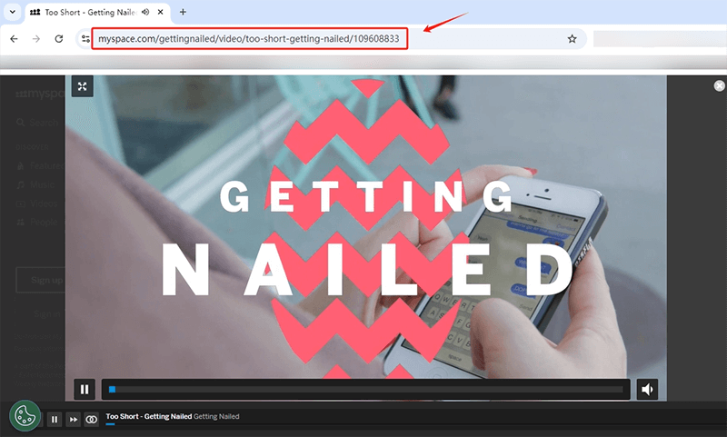 copy myspace video url
