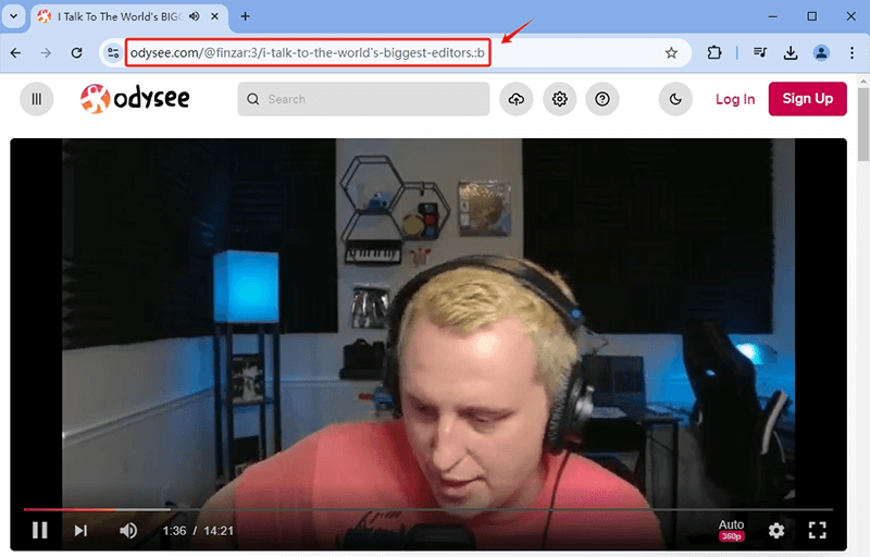 copy odysee video url