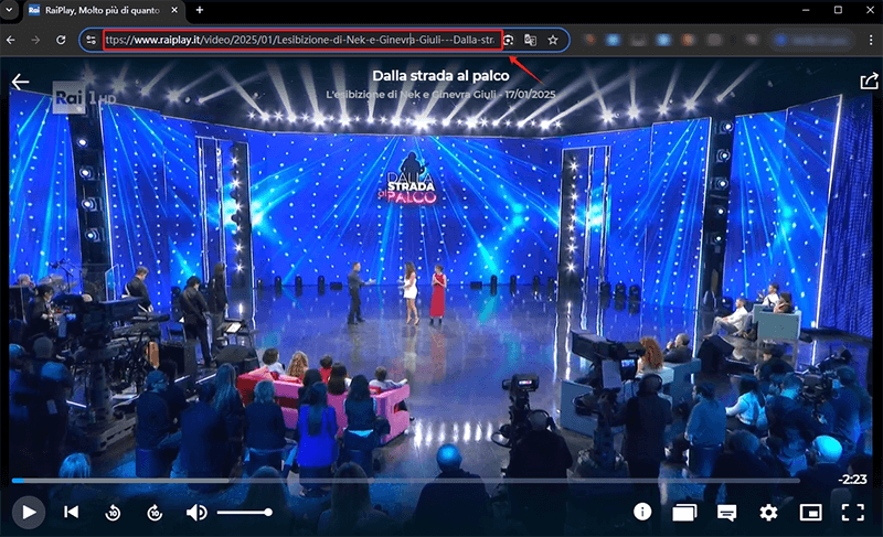 copier l'url de la vidéo raiplay