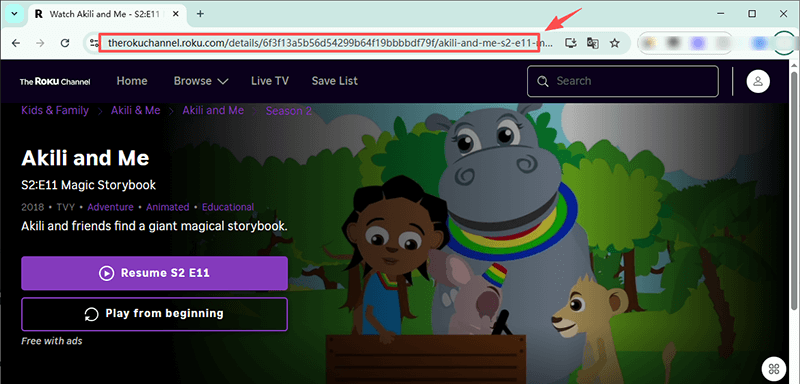 Roku Channel Video URL kopieren