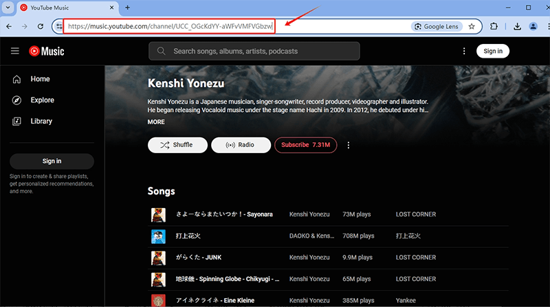 copy youtube playlist url