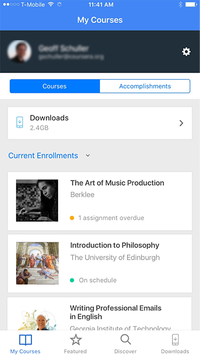 coursera mobile app