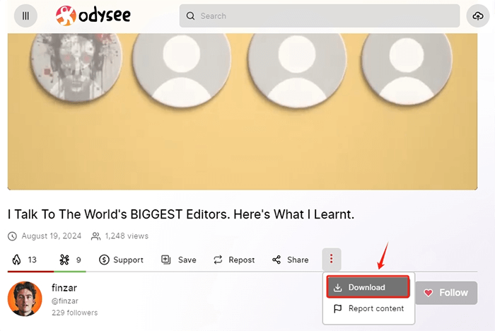 direct download odysee