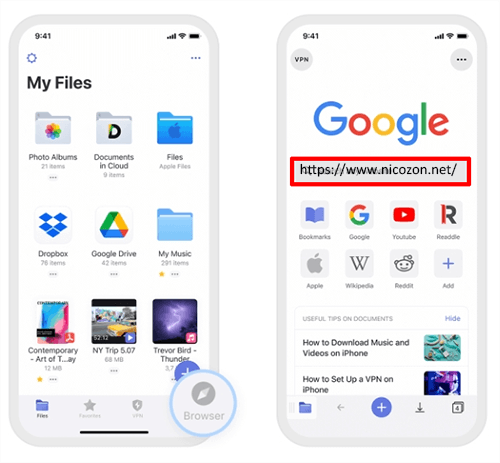 documents built-in browser