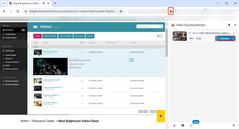 download brightcove video chrome
