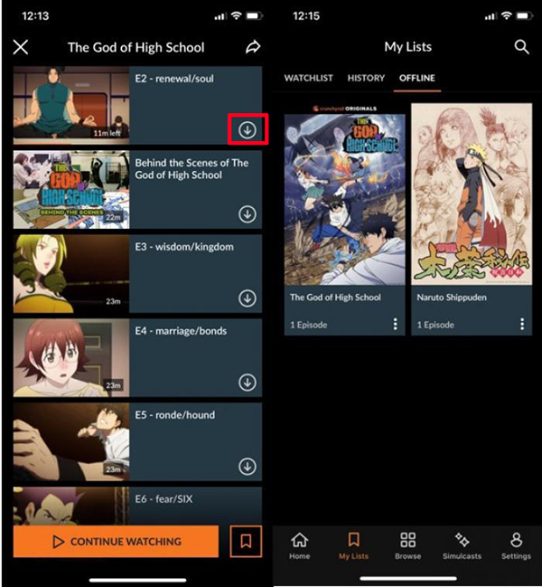 download crunchyroll video mobile