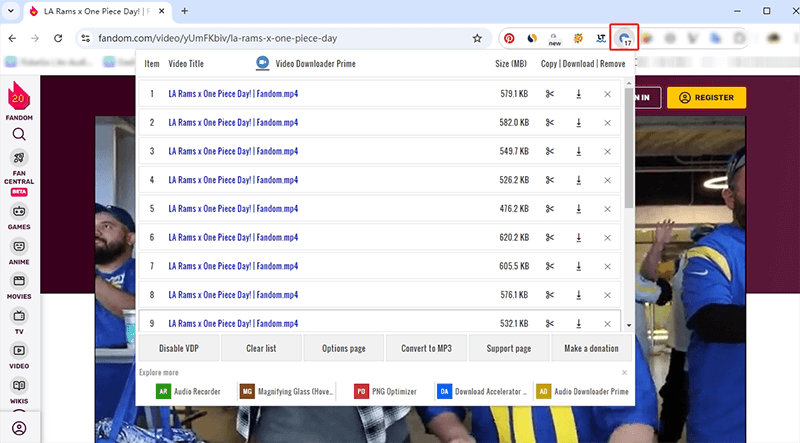 download fandom video chrome