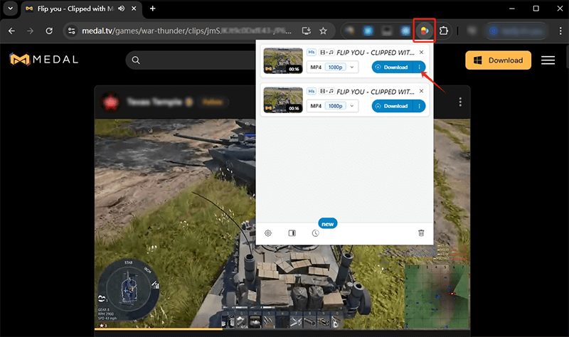 download medal video chrome