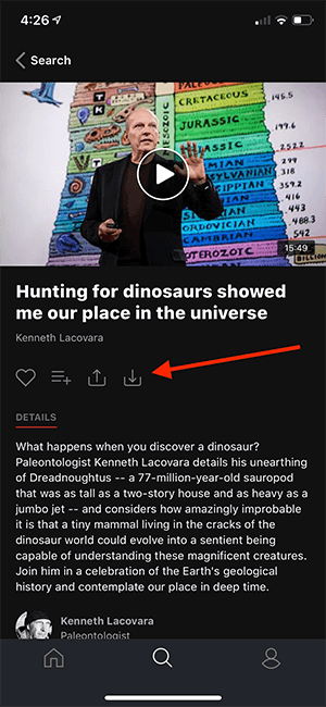 download ted video from app