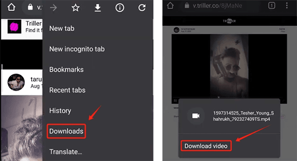 download triller video to camera roll