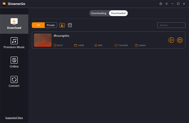 downloaded tiktok video