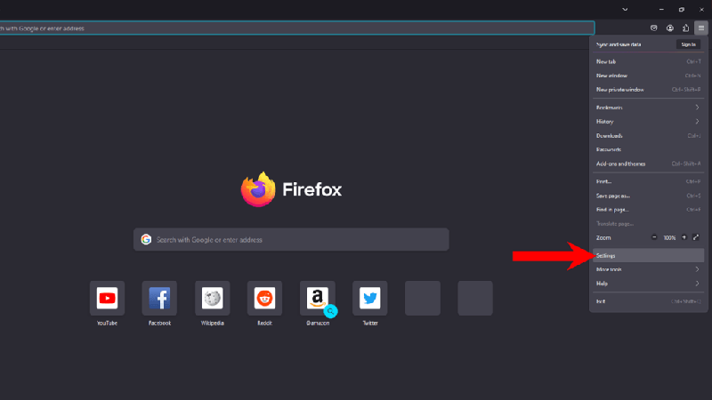 firefox setting