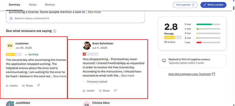 FreeGrabApp Nutzerbewertung