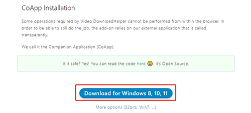 video downloadhelper companion app