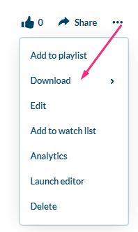 kaltura direct download