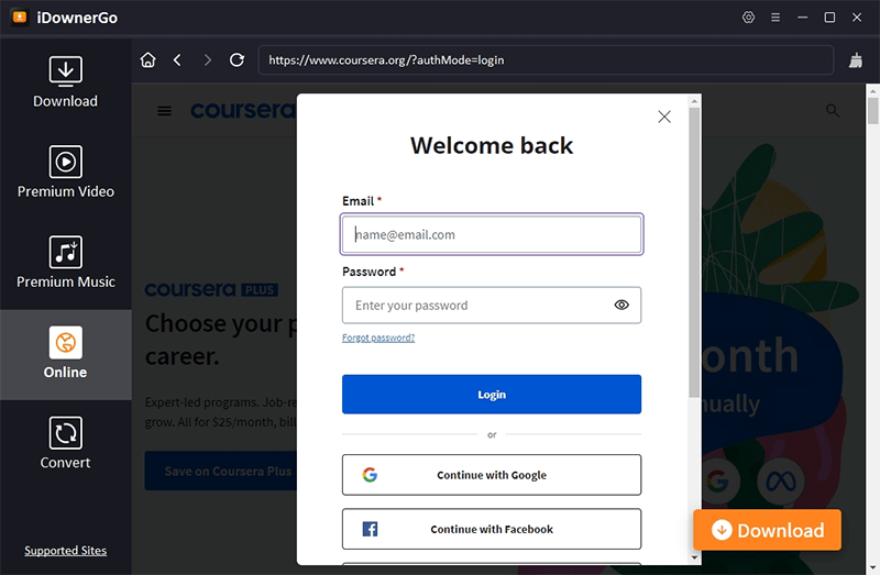 login coursera account