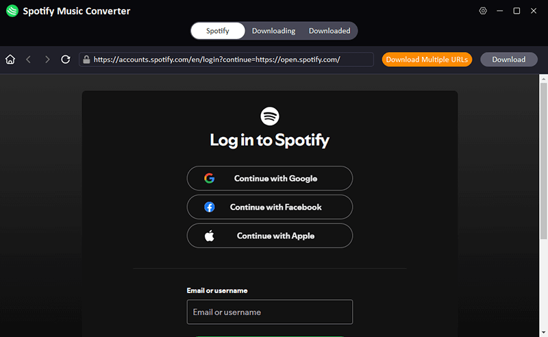 se connecter au compte spotify