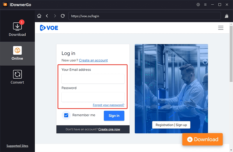 login voe account