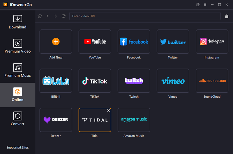 ouvrir convertisseur de musique tidal