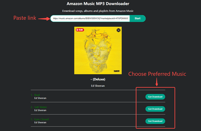 coller le lien amazon music