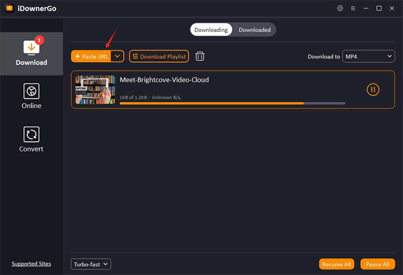 paste brightcove video url