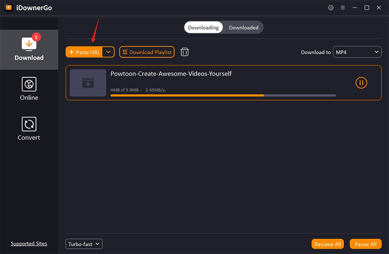 paste powtoon video url