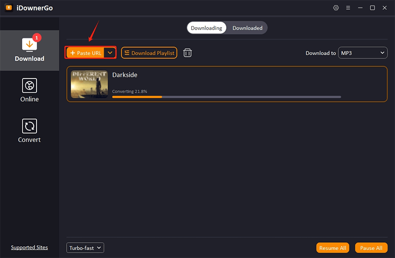 paste spotify song url