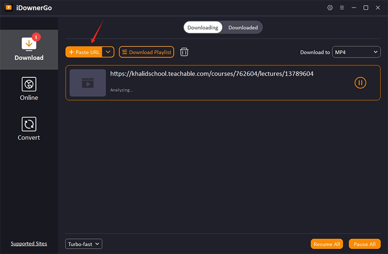 paste teachable video url