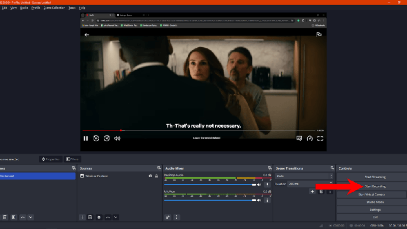 record netflix via obs