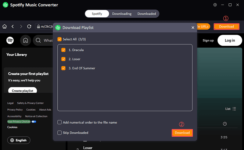 rechercher une chanson spotify