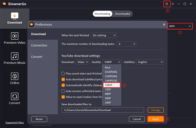 format setting