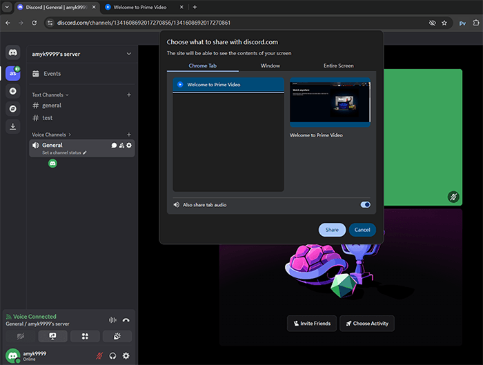 partager prime video sur discord via l'extension prime party