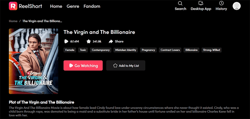 the virgin and the billionaire reelshort