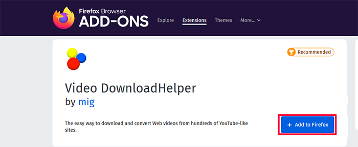video downloadhelper firefox